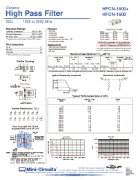 Datasheet HFCN-1600+ manufacturer Mini-Circuits
